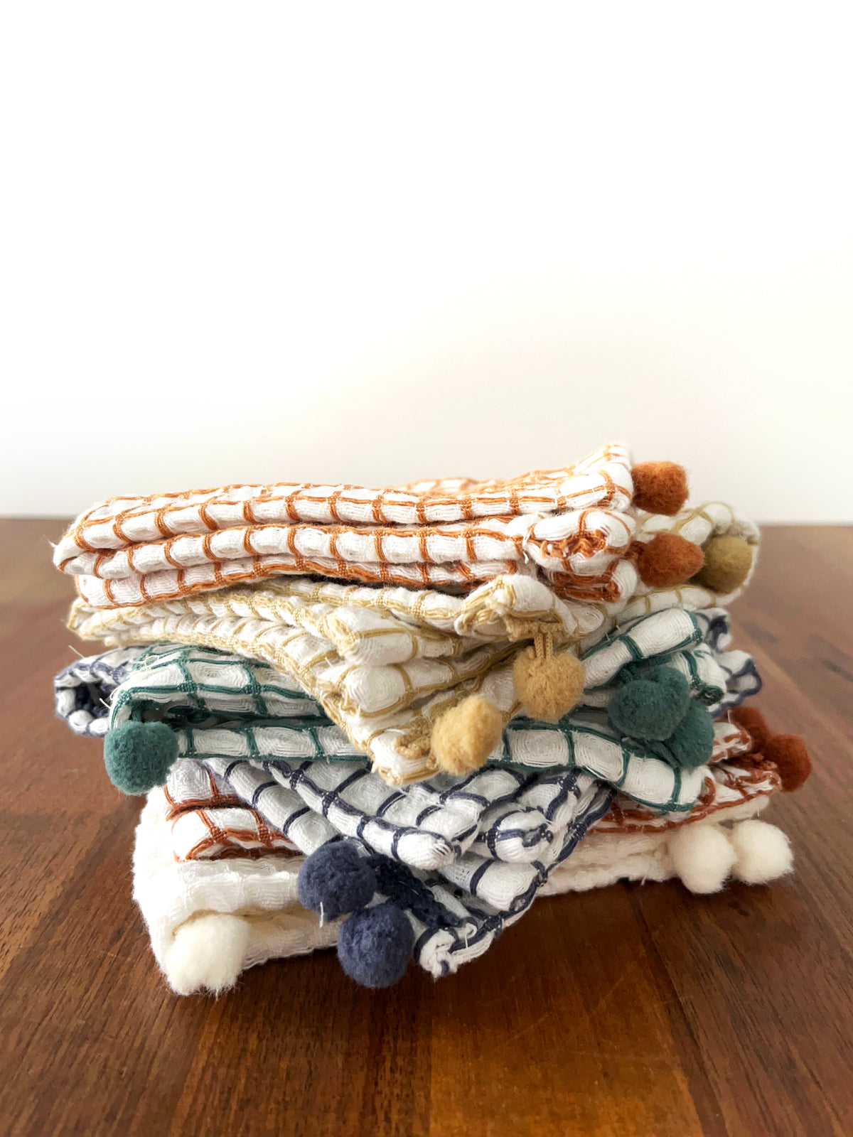 Linge de maison _ Cuisine _ Lavettes colorées _ Pompons