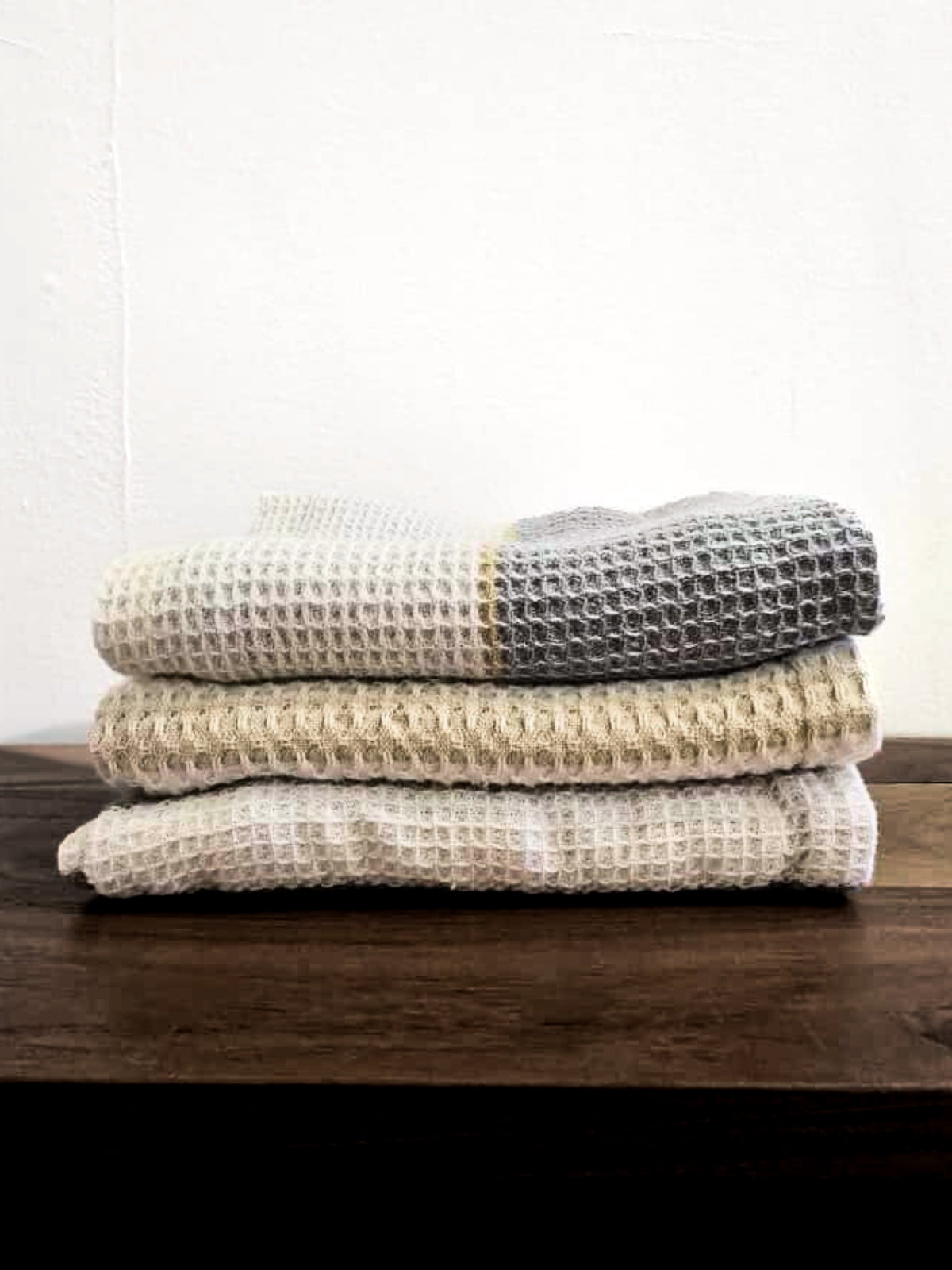 Household linen _ Kitchen _ Tea towel _ White, blue, ochre stripes