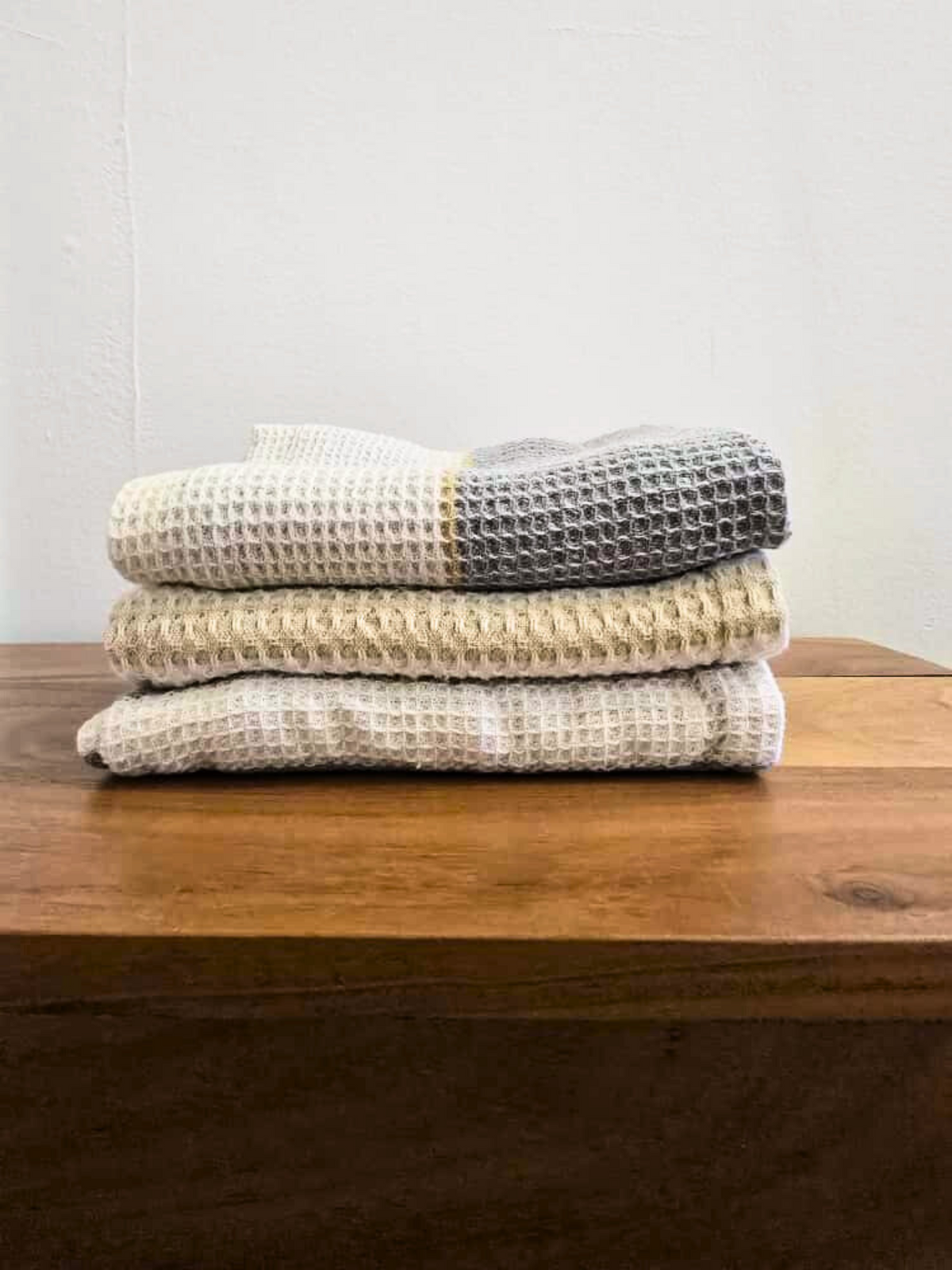 Household linen _ Kitchen _ Tea towel _ White, blue, ochre stripes