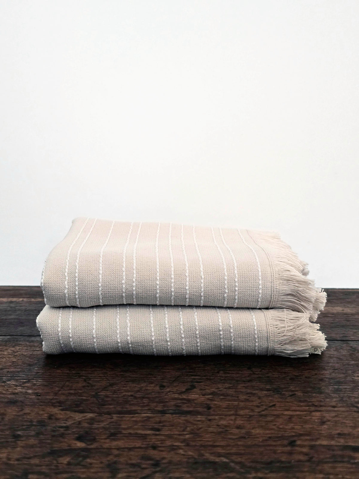 Household linen - Kitchen - Tea towel - Beige, white striped
