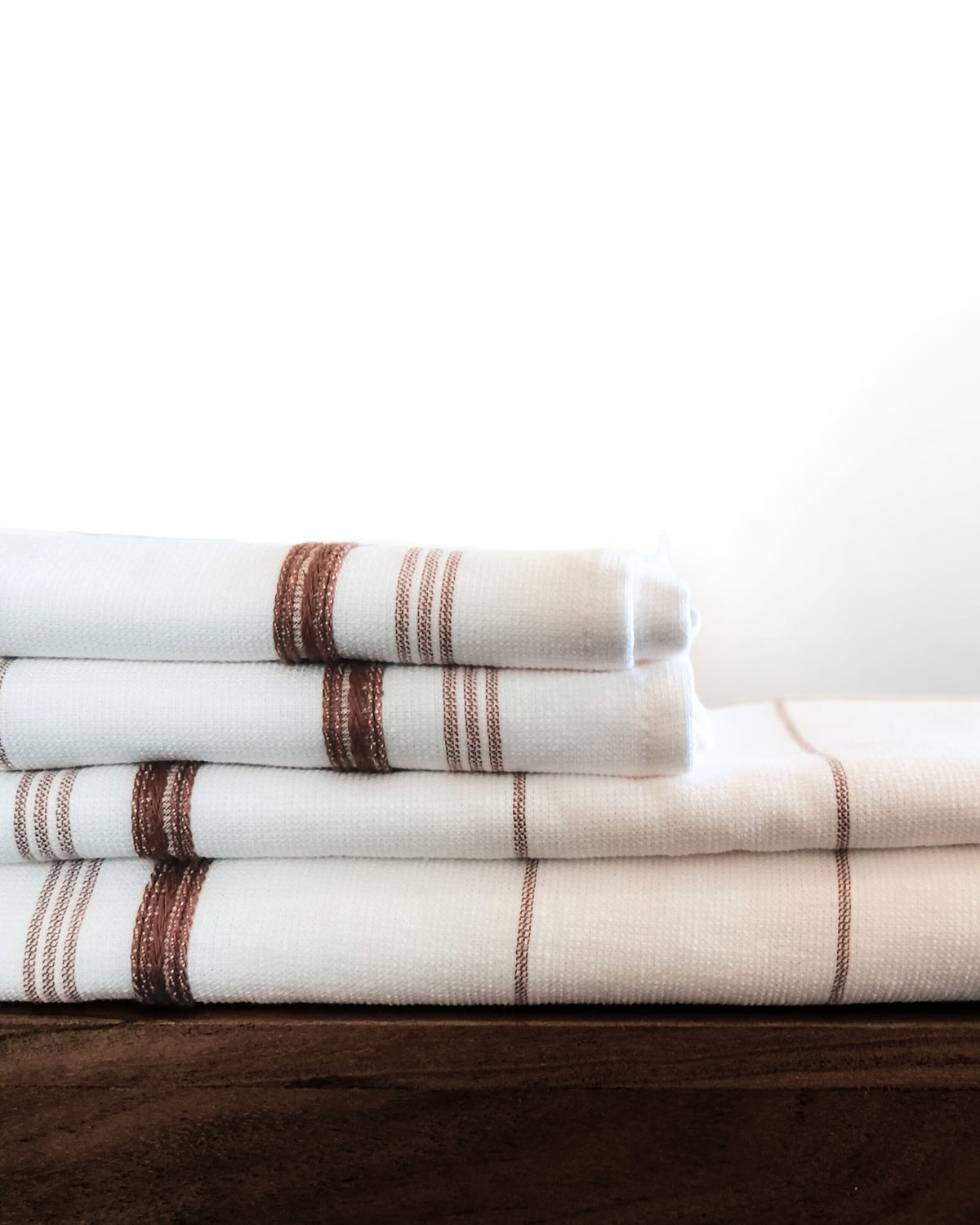 Linge de maison _ Serviette de bain ligné terra cotta