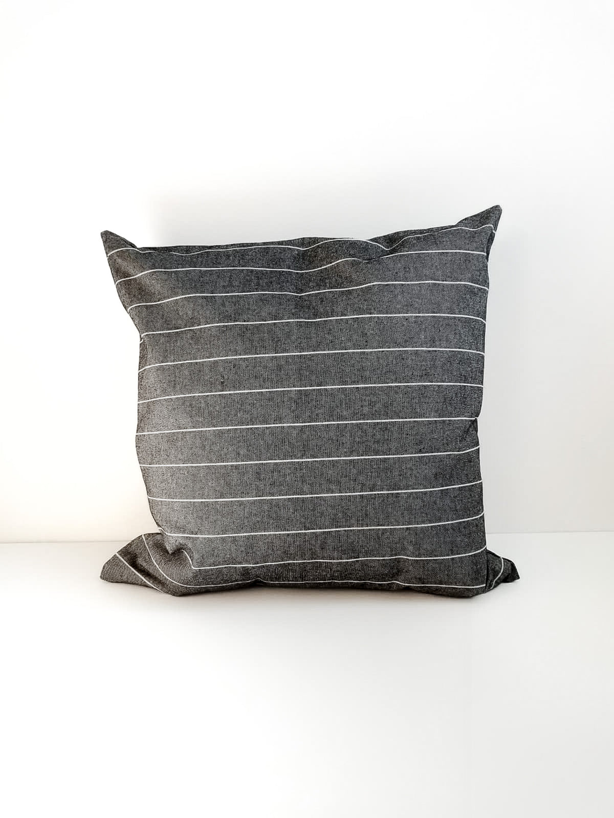 Cushion from Greece _ Beautiful gray canvas with white lines