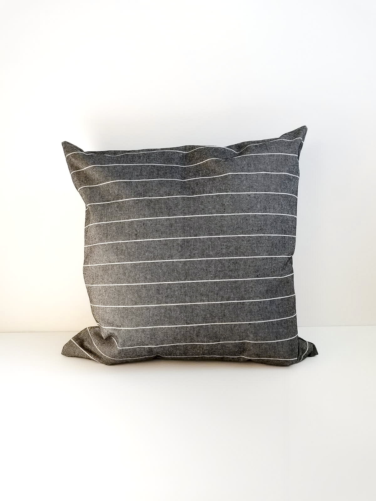 Cushion from Greece _ Beautiful gray canvas with white lines