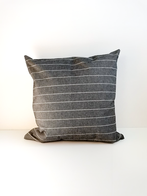 Cushion from Greece _ Beautiful gray canvas with white lines