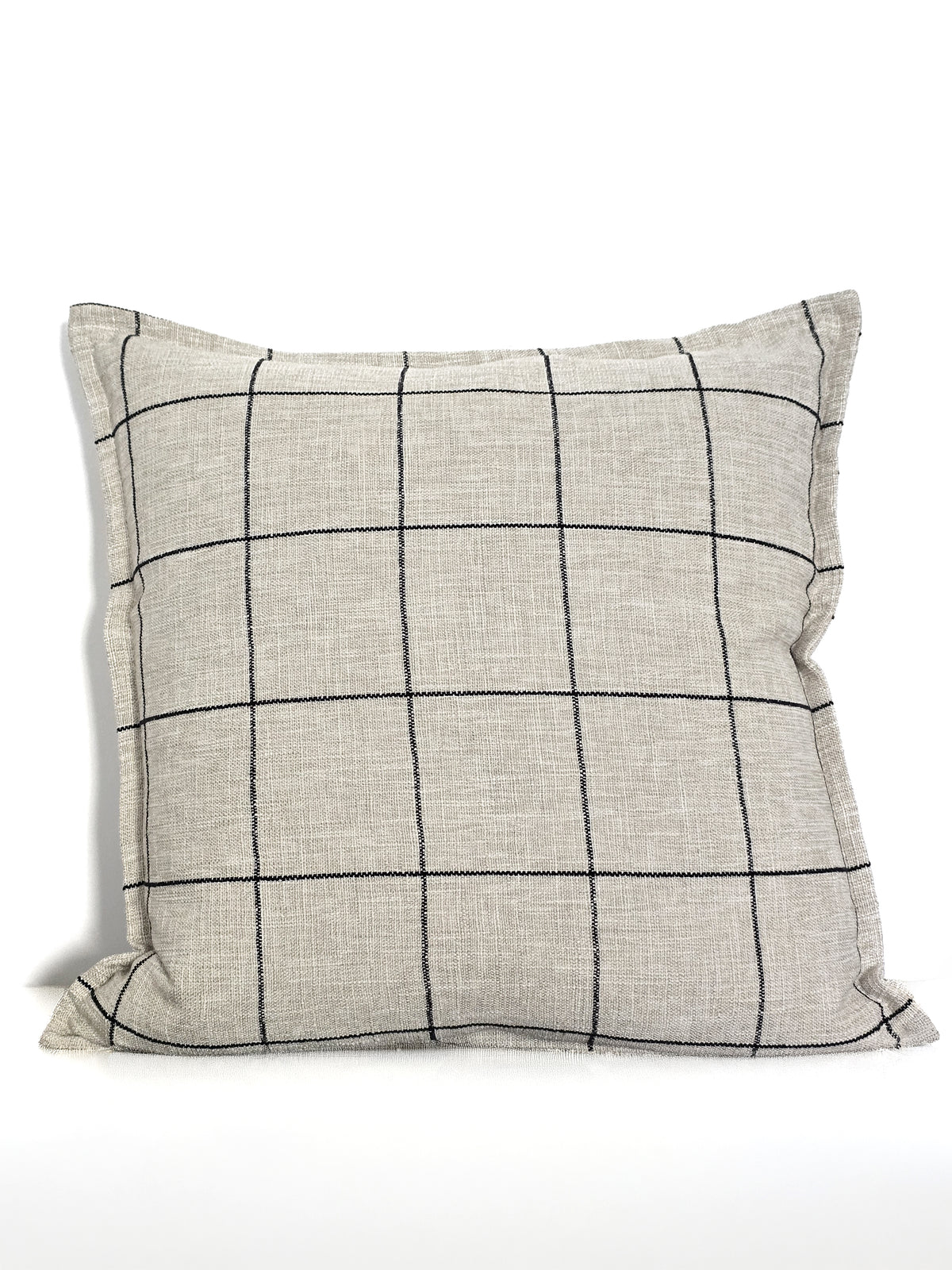 Cushion _ Beige with black checks _ 20 x 20