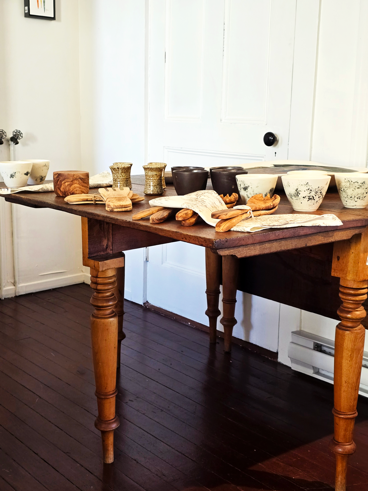 Furniture _ Wooden dining table with panels (antique)