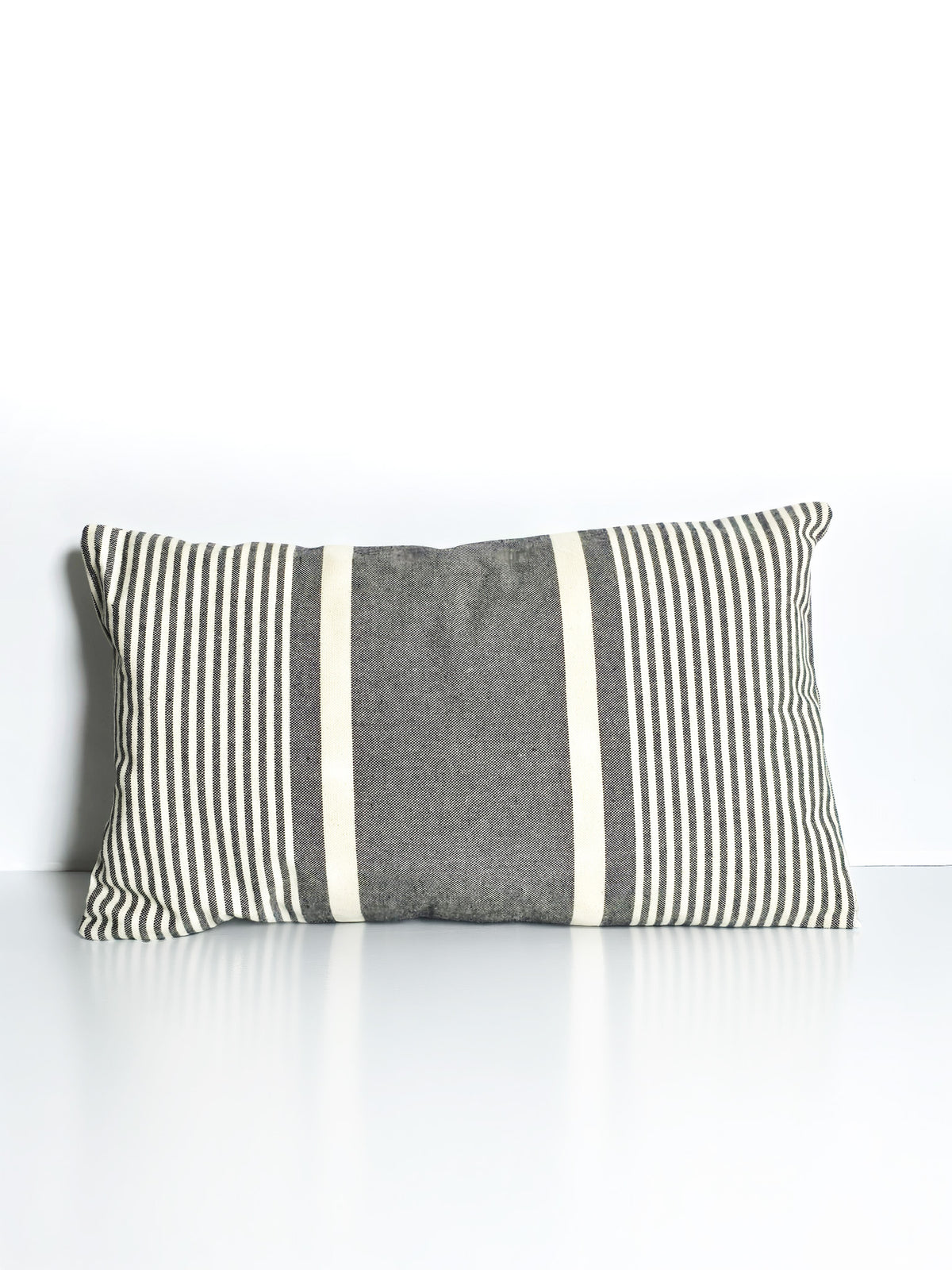Greece Cushion - Beautiful grey striped canvas - 12 x 20