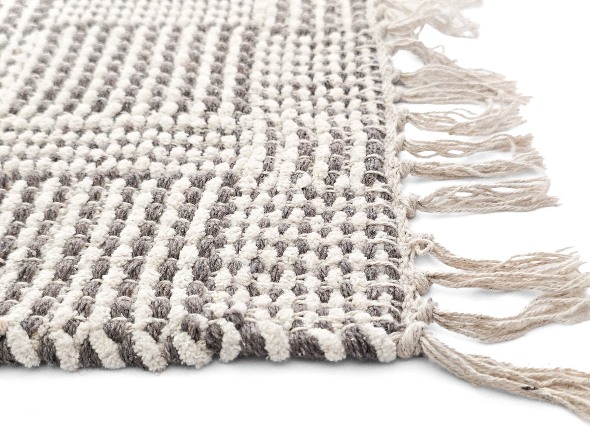 Tapis _ Coton gris et crème (3' x 5')