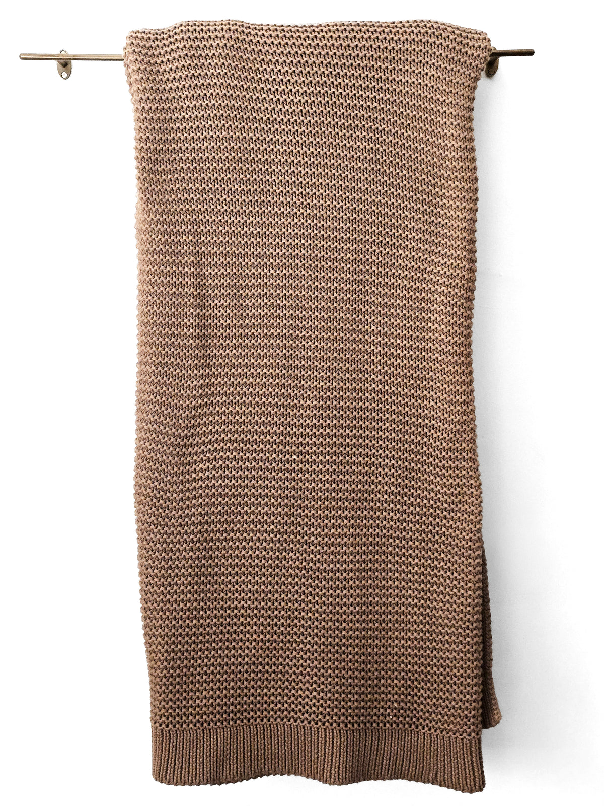 Linge de maison _ Jeté brun façon tricot