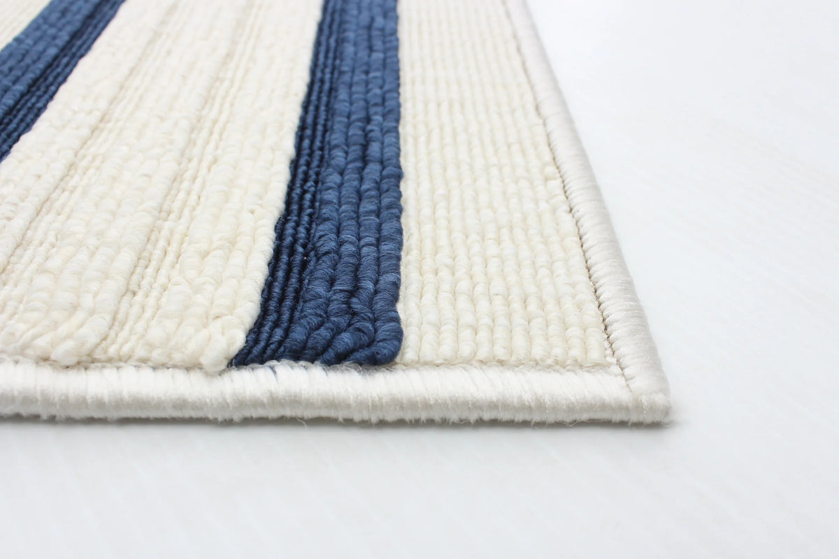 Tapis _ Fibres synthétiques _ Arthur Ivory/Blue (3' x 5')