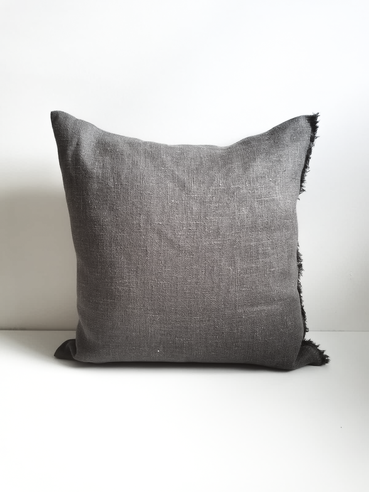 Cushion from Greece _ Beautiful gray raw linen