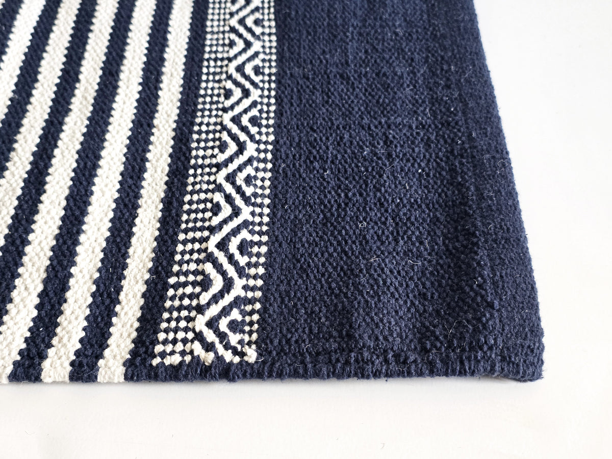 Tapis _ Petit bleu et blanc (2 x 3)