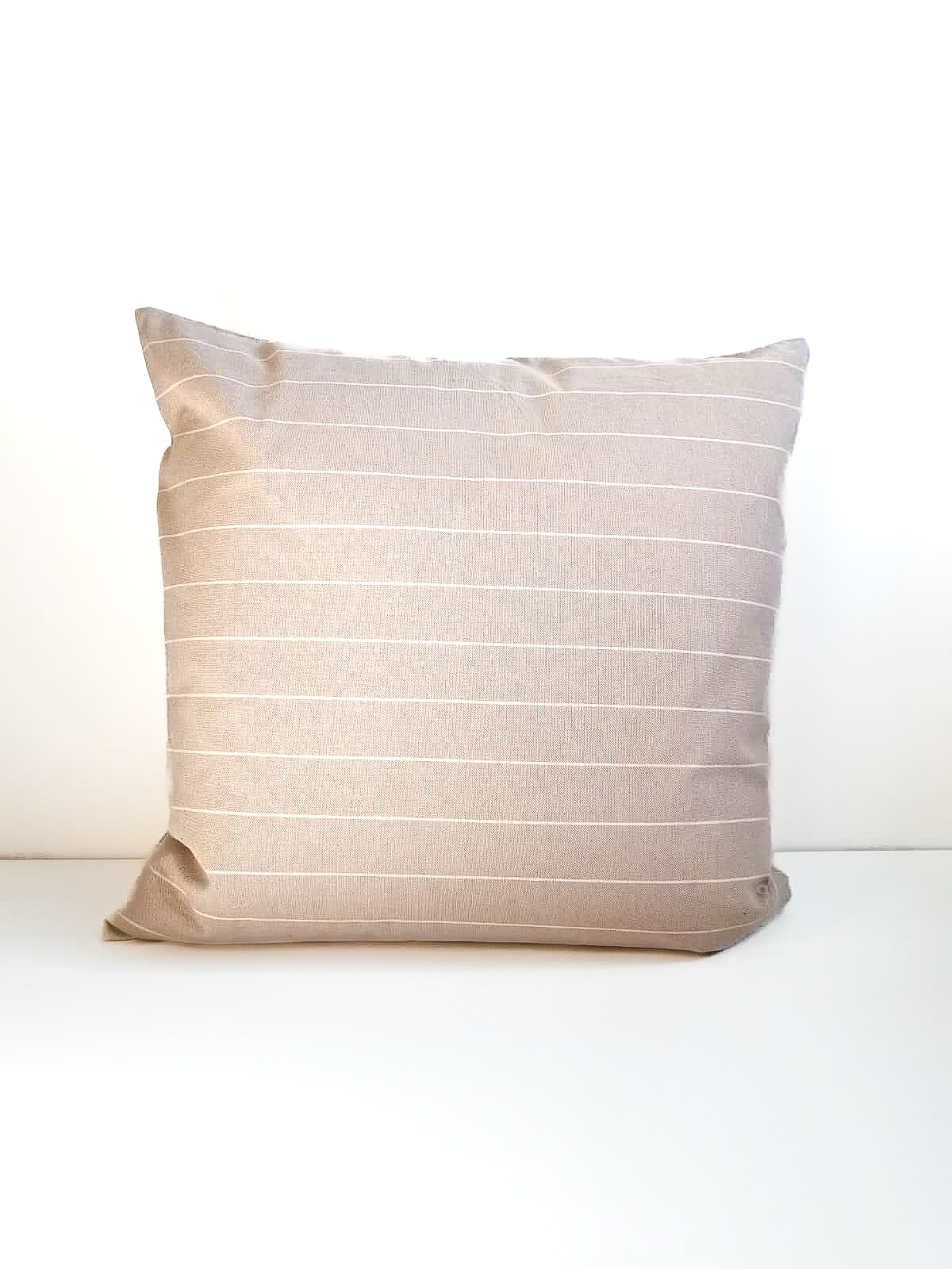 Cushion from Greece _ Beautiful warm beige canvas with white lines