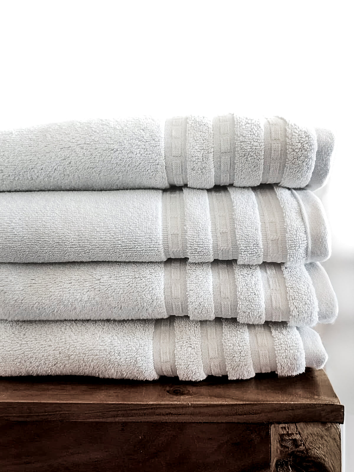 Linge de maison _ Serviette de bain _ Greige gauffré au bas