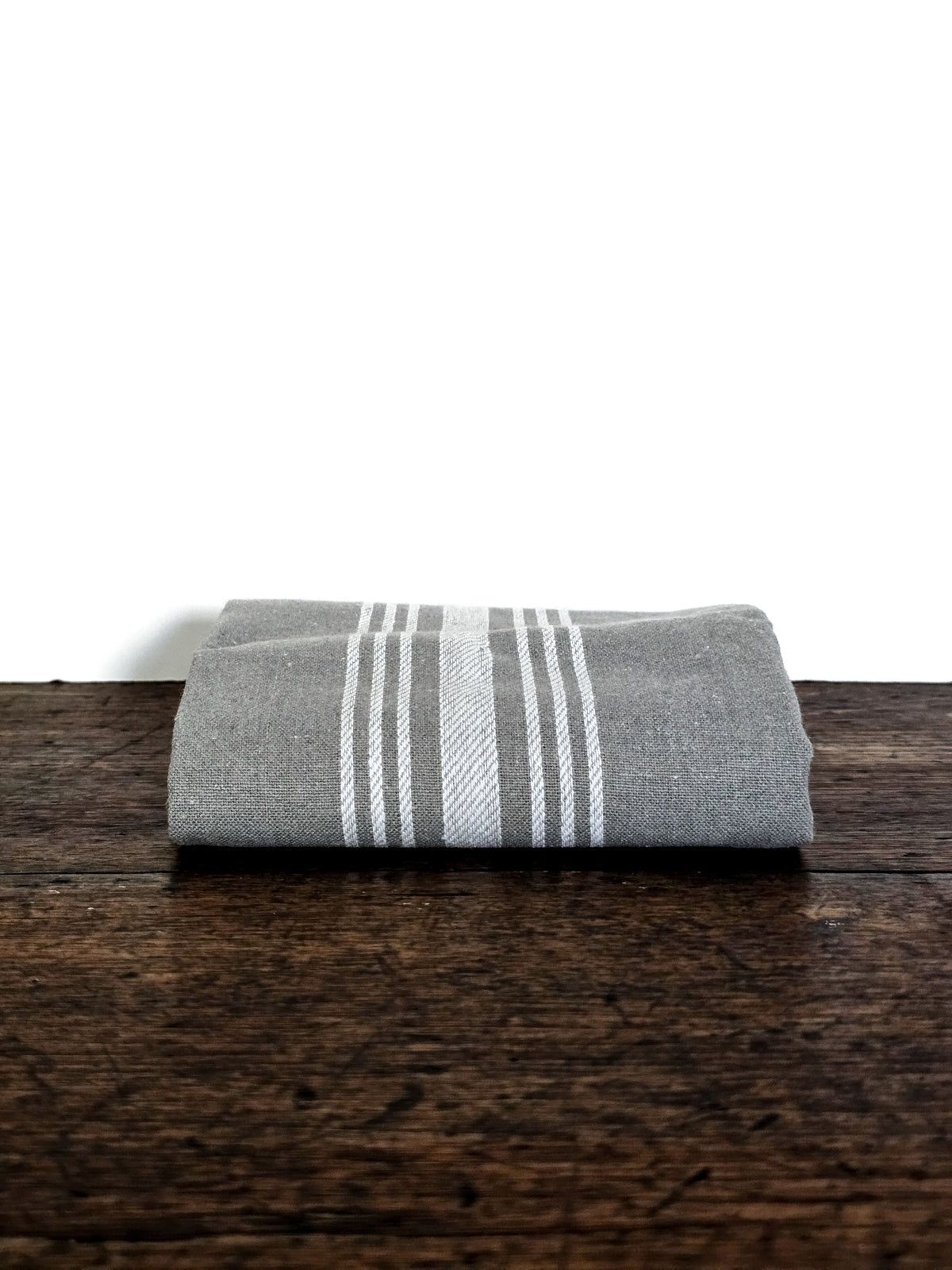 Linen _ Kitchen _ Tea towel _ Verdigris, white stripes