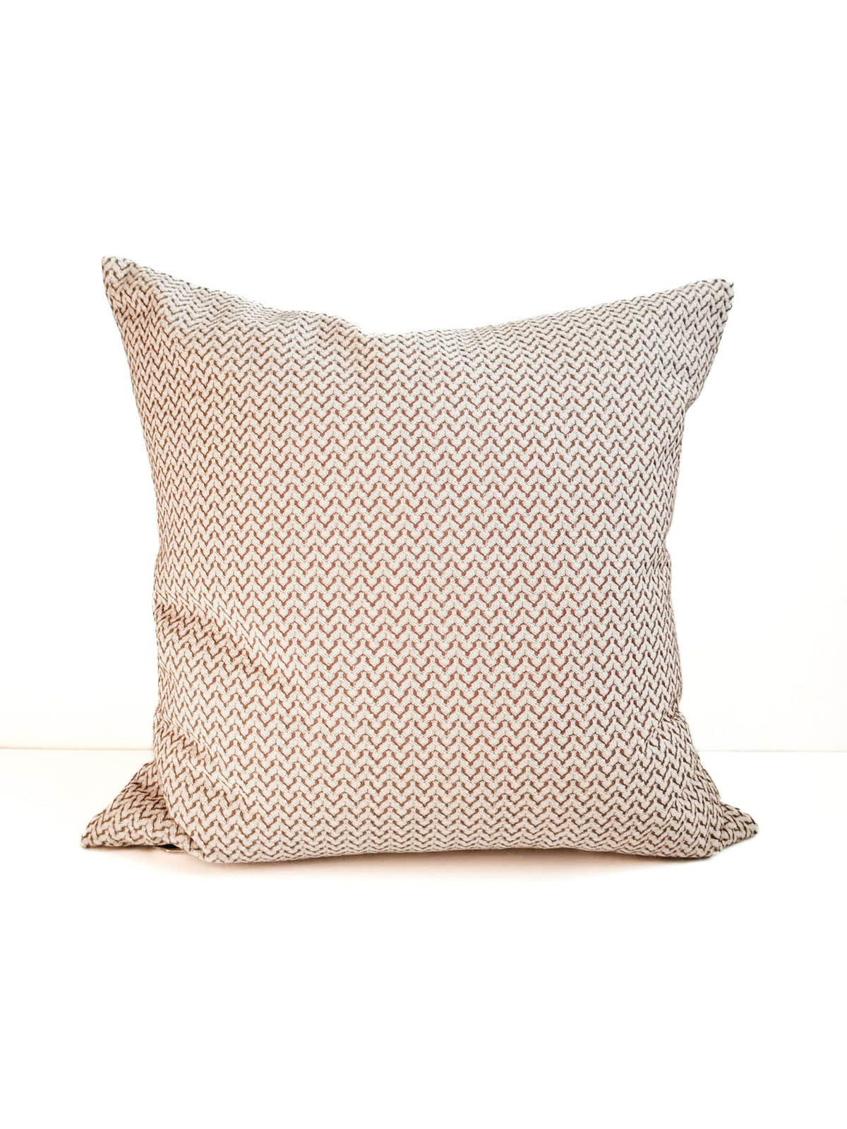 Cushion from Greece _ Beautiful ecru and rust herringbone