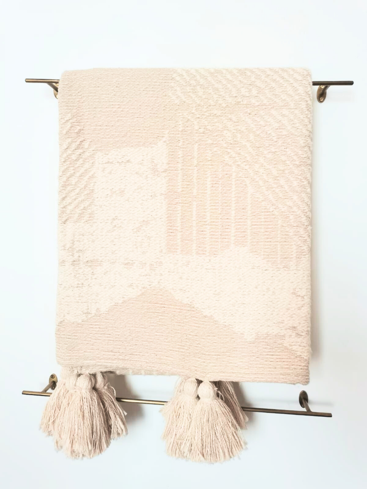 Home linen _ Large thick 100% cotton throw with pompoms