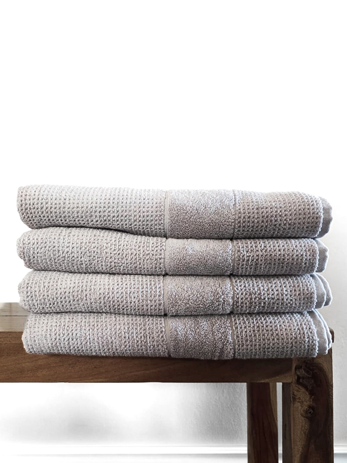 Linge de maison _ Serviette de bain _ Nid d'abeille taupe
