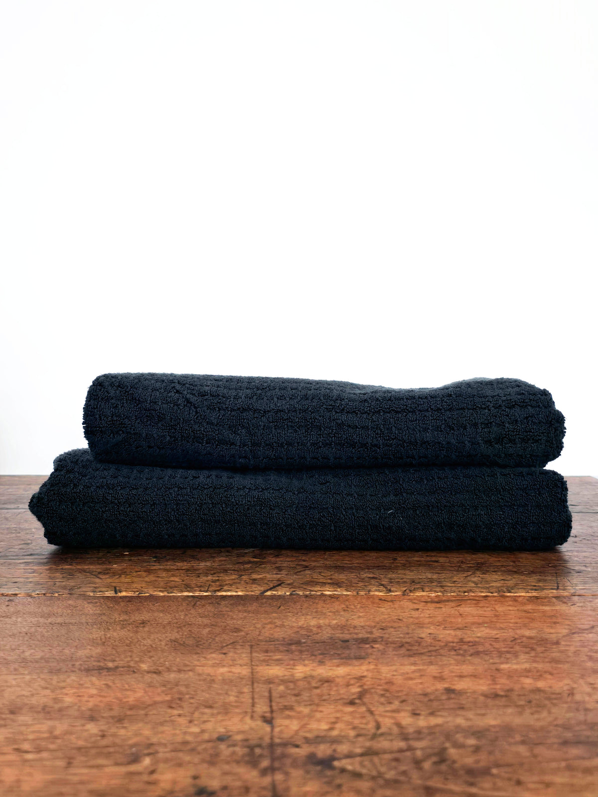 Household linens _ Bath towels _ Black waffle-weave