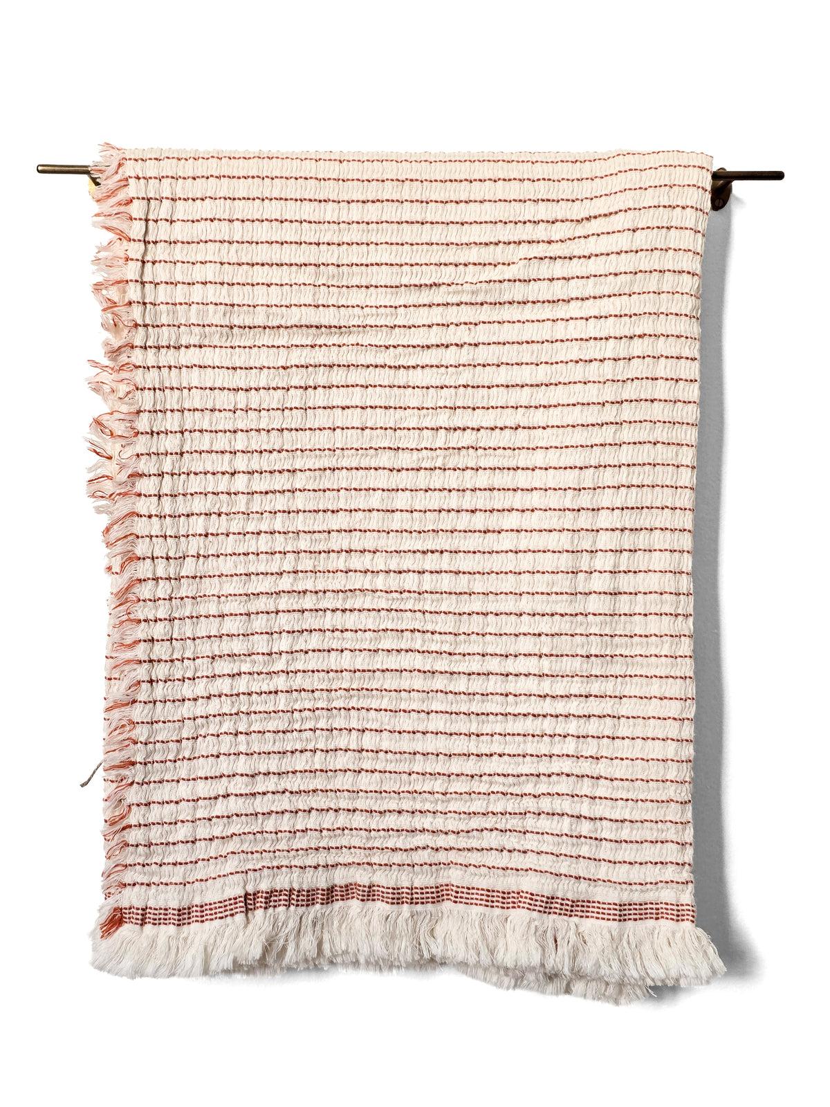 Linge de maison _ Jeté _ Crème rayures fines orange