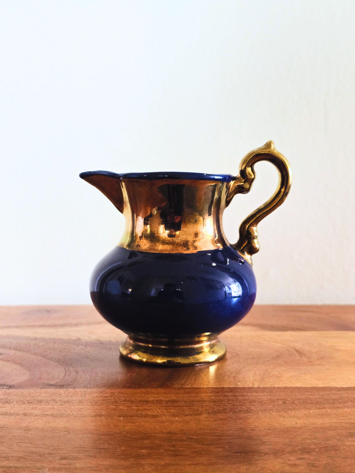 Tableware _ Small blue and gold pitcher