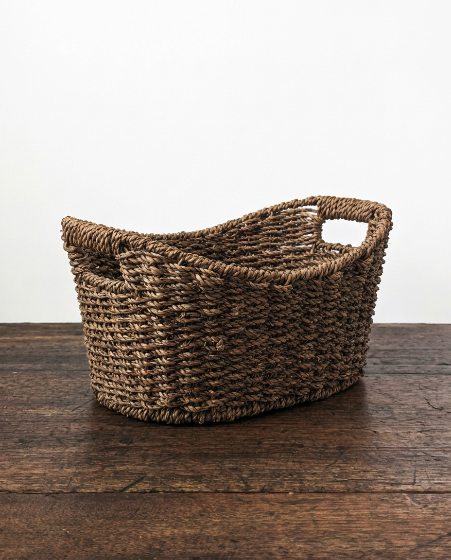 Accessoires _ Petit Panier en forme de bateau tressé