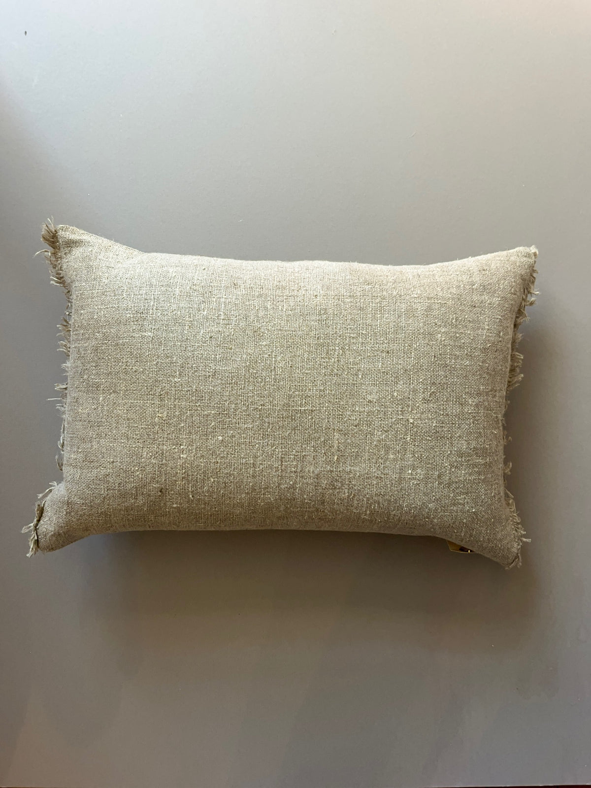 Coussin de Grèce _ Beau jute gris foncé/blé _ 16 x 24