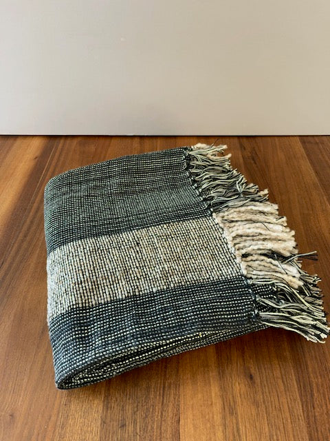 Accessories _ Wheat and black woven throw