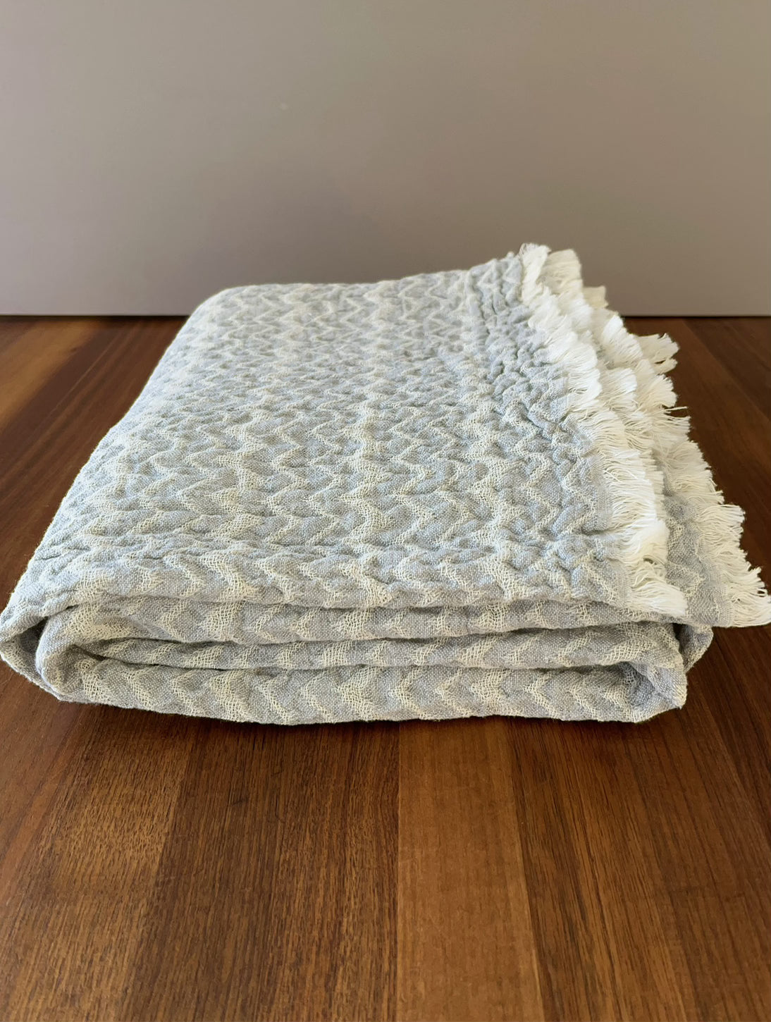Accessories _ Pale gray herringbone throw